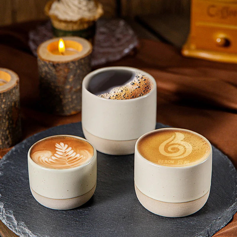 Tasse à Espresso Artisanale en Céramique - 180ml - 6oz gris