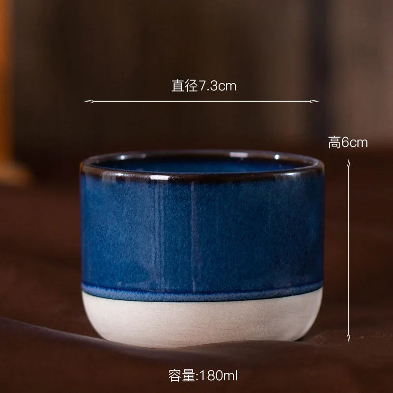 Tasse à Espresso Artisanale en Céramique - 180ml - 6oz bleu