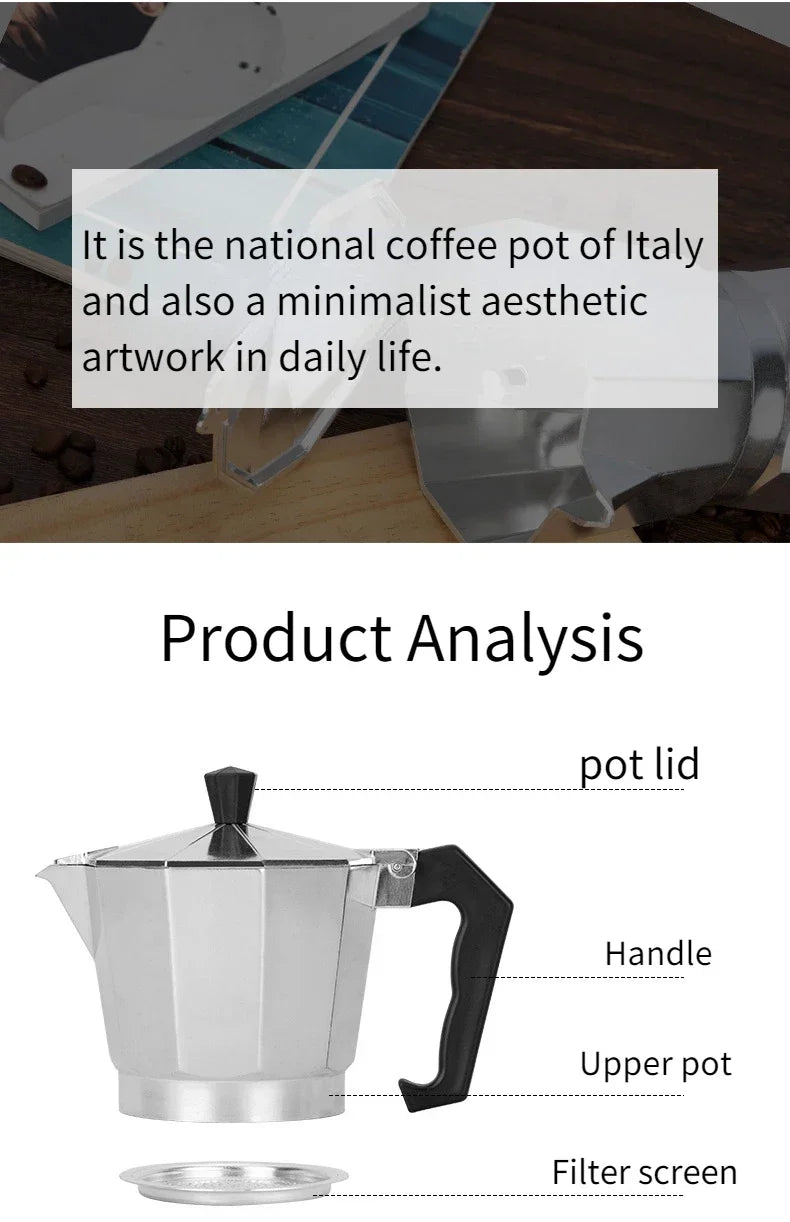 Cafetière Moka Italienne Traditionnelle - Édition Artisanale