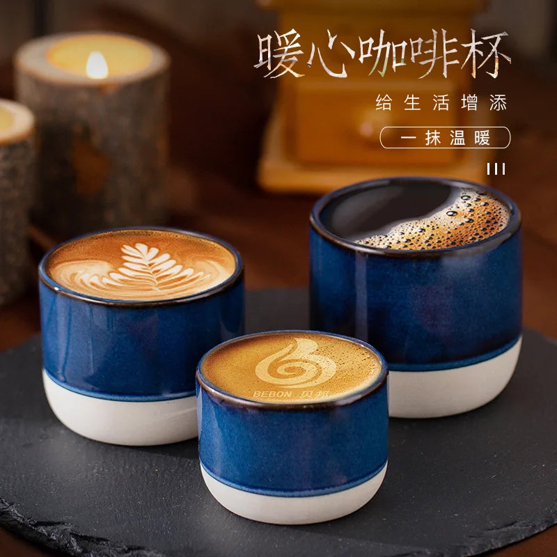 Tasse à Espresso Artisanale en Céramique - 180ml - 6oz gris
