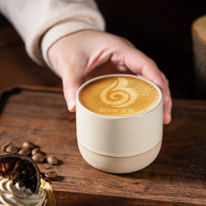 Tasse à Espresso Artisanale en Céramique - 180ml - 6oz gris