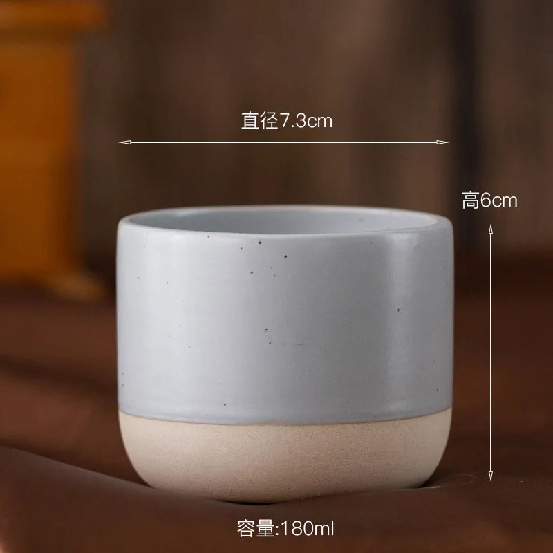 Tasse à Espresso Artisanale en Céramique - 180ml - 6oz gris